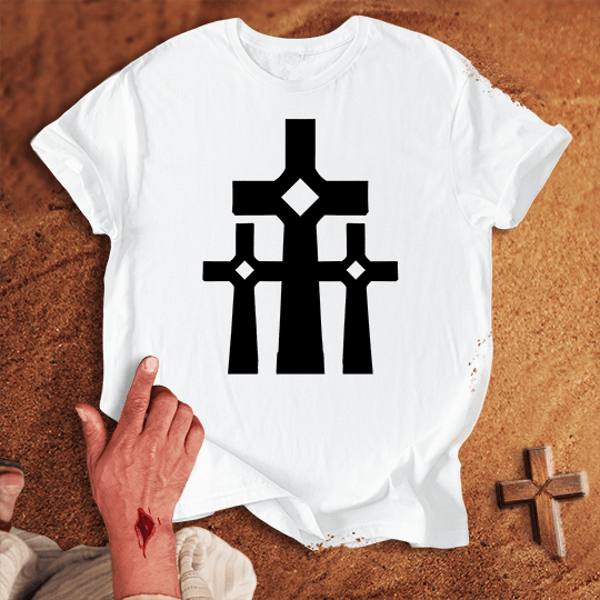3 Crosses 25 T Shirt - Navy 2XL | Biblical & Scripture Inspired Apparel | Jesus Monk
