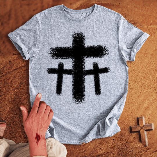 3 Crosses 27 T Shirt - Military Green XL | Biblical & Scripture Inspired Apparel | Jesus Monk