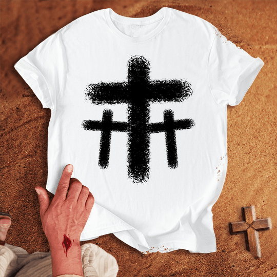 3 Crosses 27 T Shirt - Military Green 2XL | Biblical & Scripture Inspired Apparel | Jesus Monk
