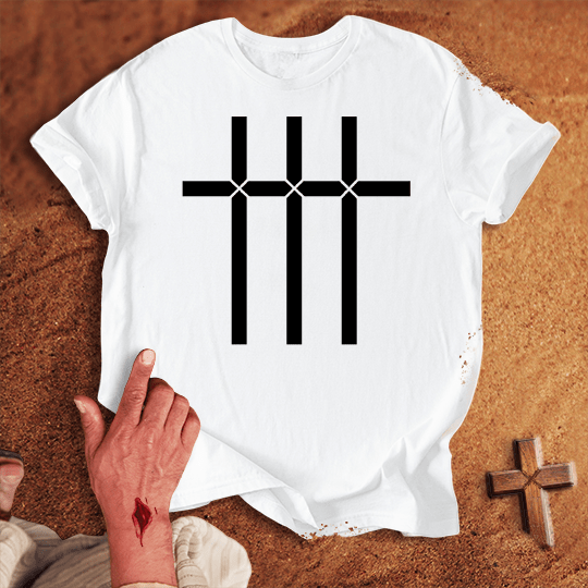 3 Crosses 28 T Shirt - Tropical Blue M | Biblical & Scripture Inspired Apparel | Jesus Monk