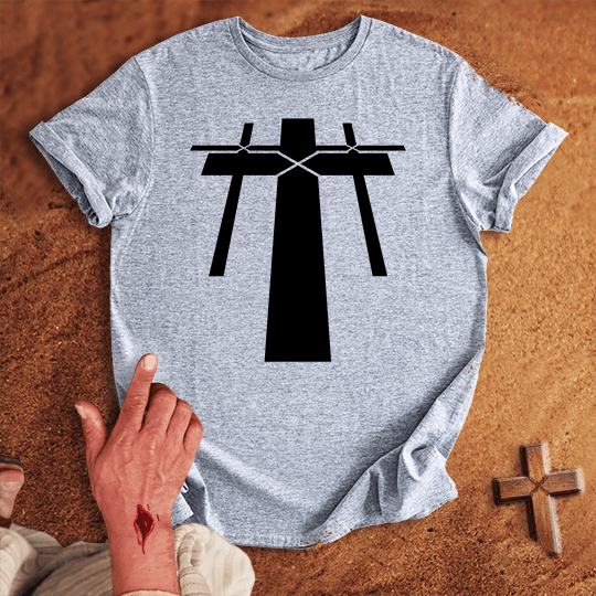 3 Crosses 32 T Shirt - Military Green XL | Biblical & Scripture Inspired Apparel | Jesus Monk