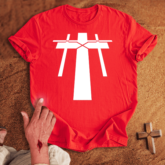 3 Crosses 32 T Shirt - Tropical Blue M | Biblical & Scripture Inspired Apparel | Jesus Monk