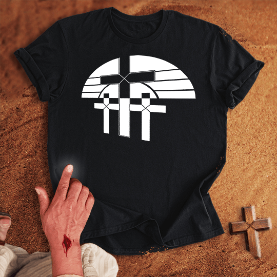 3 Crosses 34 T Shirt - White 3XL | Biblical & Scripture Inspired Apparel | Jesus Monk