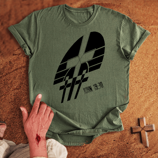 3 Crosses 35 T Shirt - Navy M | Biblical & Scripture Inspired Apparel | Jesus Monk