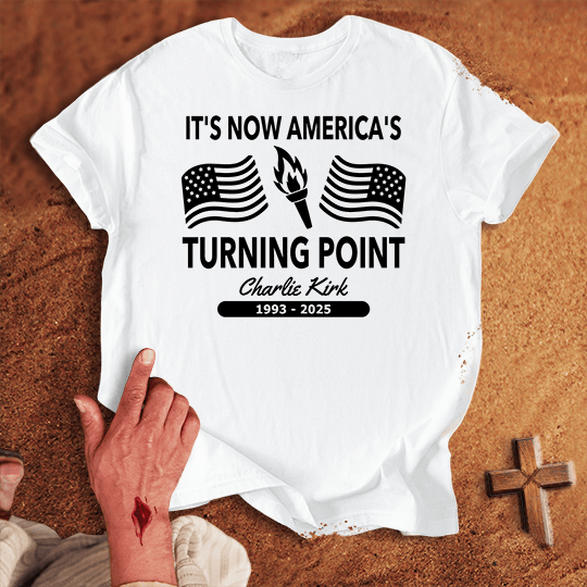 Its Now Americas Turning Point T Shirt - Tropical Blue M | Biblical & Scripture Inspired Apparel | Jesus Monk