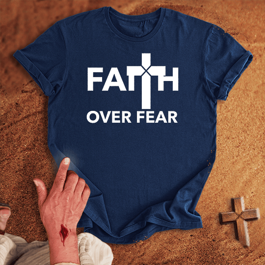 Faith Over Fear T Shirt - Black 3XL | Biblical & Scripture Inspired Apparel | Jesus Monk