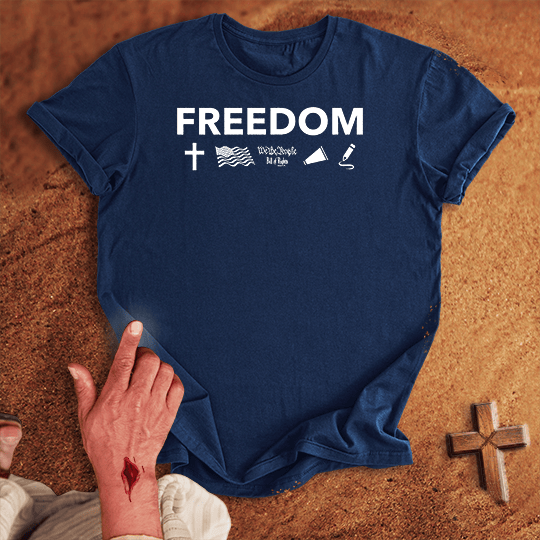 Freedom 2 T Shirt - Tropical Blue S | Biblical & Scripture Inspired Apparel | Jesus Monk