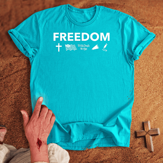 Freedom 2 T Shirt - White M | Biblical & Scripture Inspired Apparel | Jesus Monk