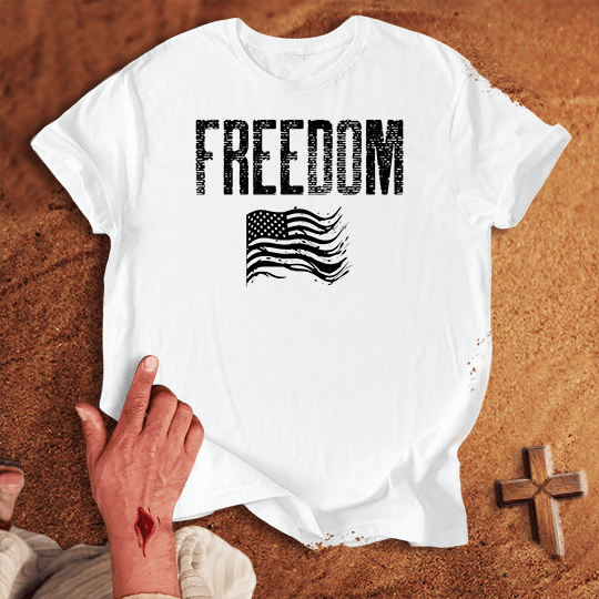 Freedom 3 T Shirt - Military Green 3XL | Biblical & Scripture Inspired Apparel | Jesus Monk