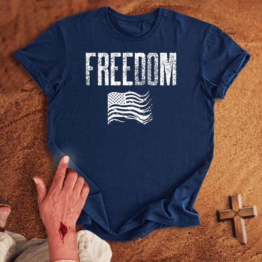 Freedom 3 T Shirt - Military Green L | Biblical & Scripture Inspired Apparel | Jesus Monk