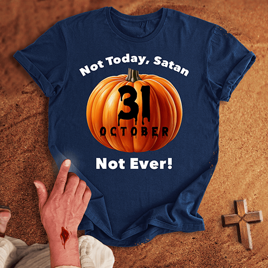 Not Today Satan October 31 T Shirt - Black 3XL | Biblical & Scripture Inspired Apparel | Jesus Monk