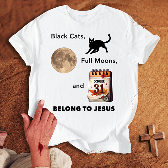 Black Cats Belong to Jesus T-shirt