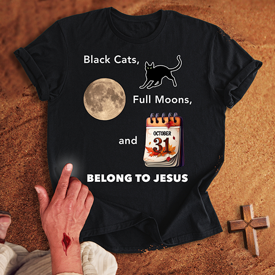 Black Cats Belong to Jesus T-shirt