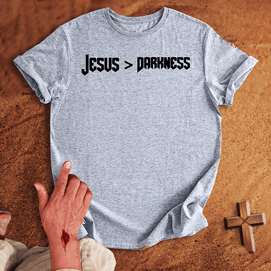 Jesus Darkness T Shirt - Military Green XL | Biblical & Scripture Inspired Apparel | Jesus Monk