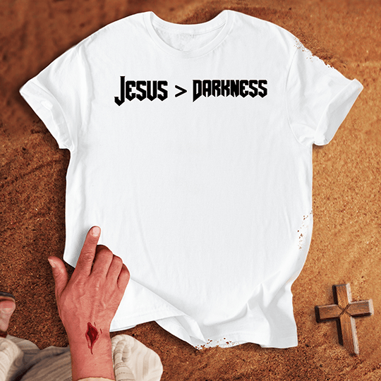 Jesus Darkness T Shirt - Military Green 2XL | Biblical & Scripture Inspired Apparel | Jesus Monk