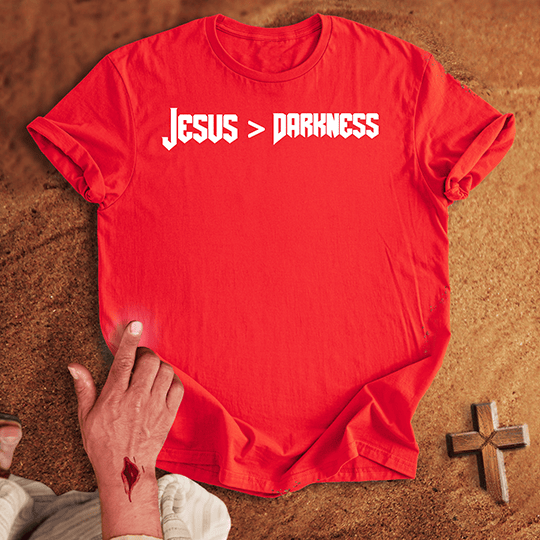 Jesus Darkness T Shirt - Navy S | Biblical & Scripture Inspired Apparel | Jesus Monk