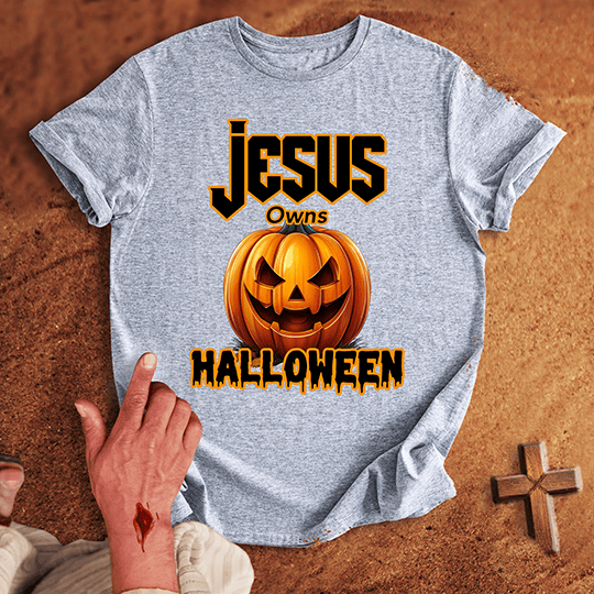 Jesus Owns Halloween T Shirt - Black M | Biblical & Scripture Inspired Apparel | Jesus Monk