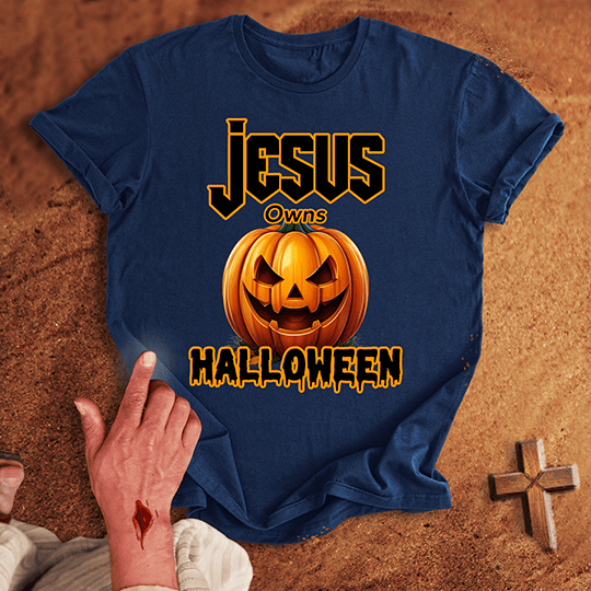 Jesus Owns Halloween T Shirt - Black 3XL | Biblical & Scripture Inspired Apparel | Jesus Monk