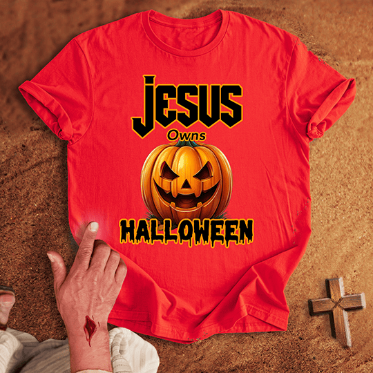 Jesus Owns Halloween T Shirt - Sport Grey S | Biblical & Scripture Inspired Apparel | Jesus Monk