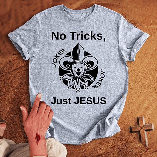 No Tricks Just Jesus T Shirt - Navy 2XL | Biblical & Scripture Inspired Apparel | Jesus Monk