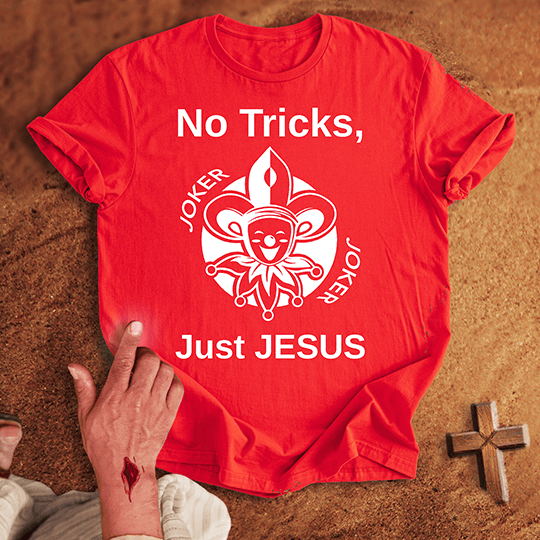 No Tricks Just Jesus T Shirt - White S | Biblical & Scripture Inspired Apparel | Jesus Monk