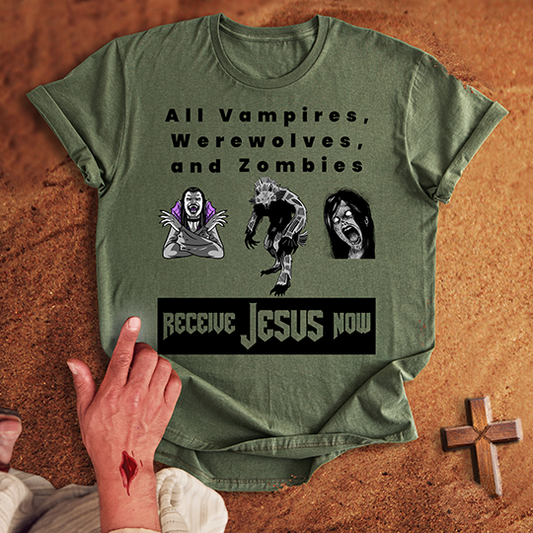 All Vampires Receive Jesus Now T-shirt