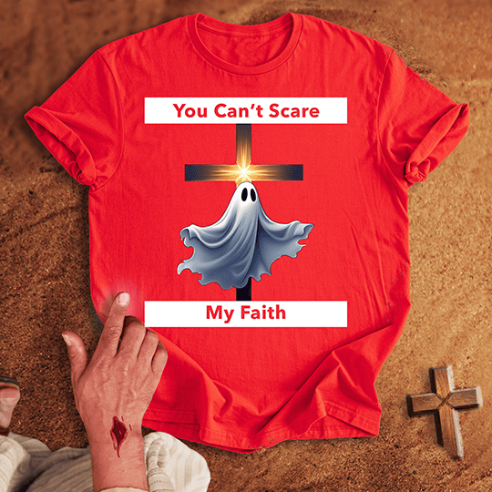 You Can T Scare My Faith T Shirt - Navy S | Biblical & Scripture Inspired Apparel | Jesus Monk