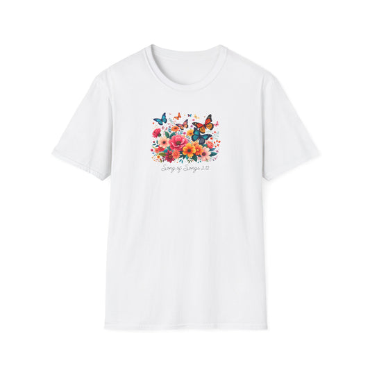 Vibrant Flowers and Butterflies T-shirt