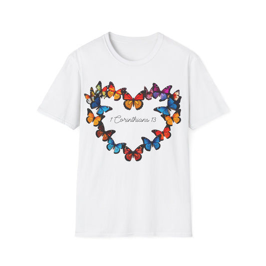 Vibrant Butterflies in a Heart Shape T-shirt
