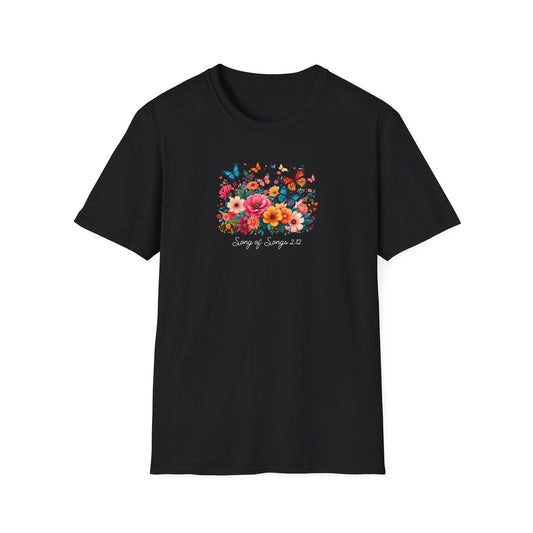Vibrant Flowers and Butterflies T-shirt